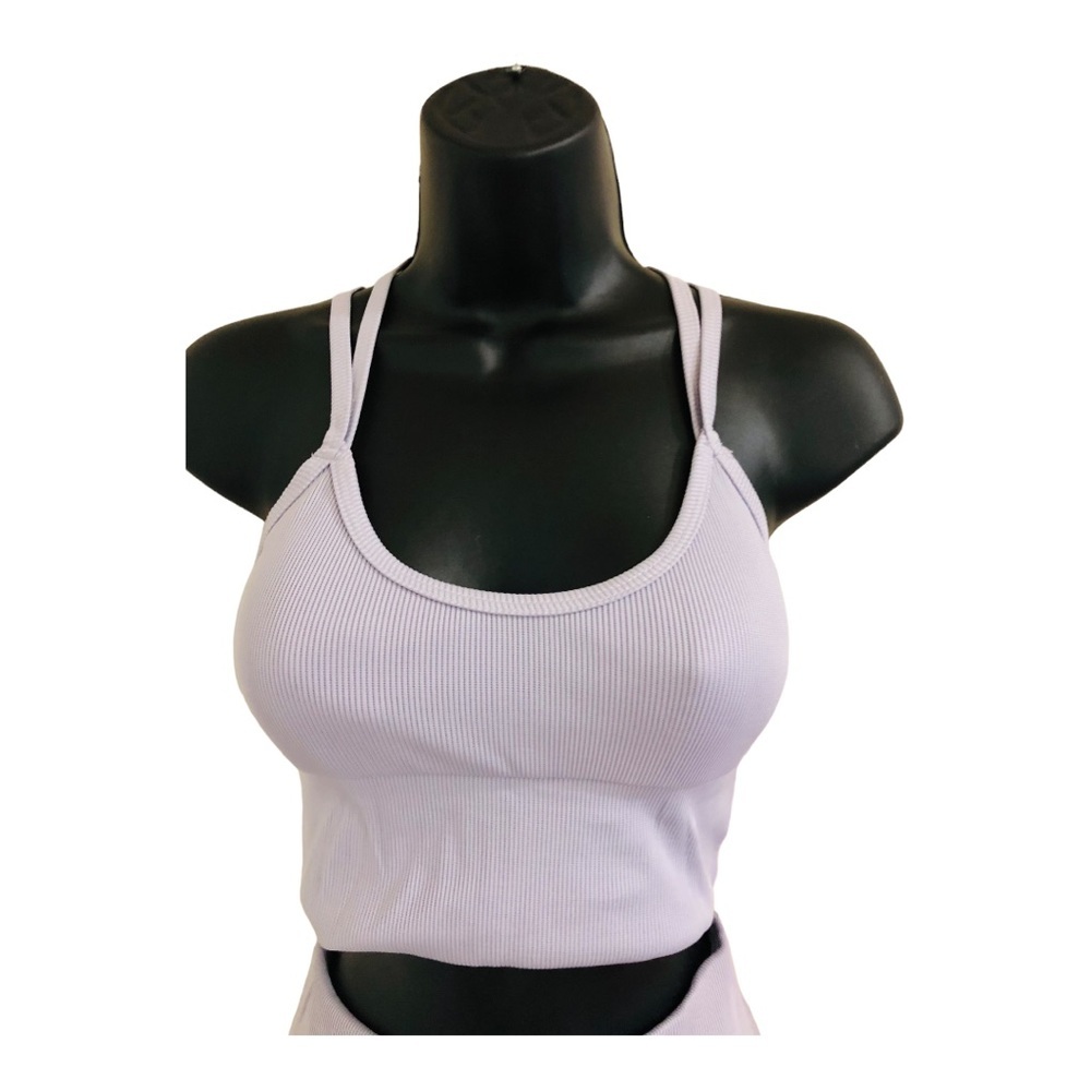 3piece periwinkle crop jacket racerback sports bra leggings‎ active set size S - Picture 8 of 16